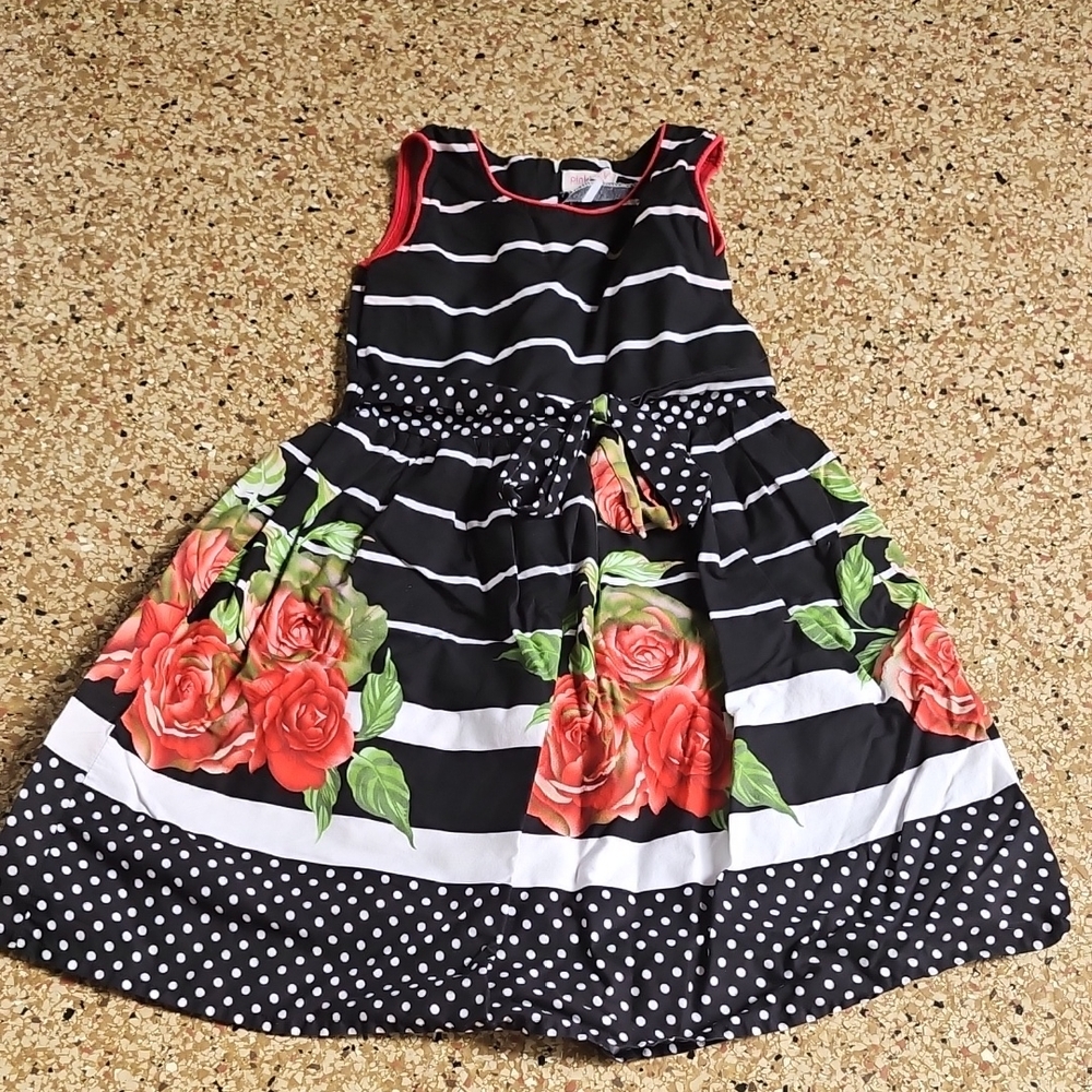 Pinkberry Girls Cotton Rose Flower Dress 26 6 Years